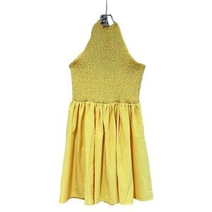 ChicMe Yellow Halter Sleeveless Fit and Flare Dress Extra Large